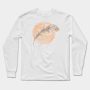 Minimalist Boho Feather Long Sleeve T-Shirt